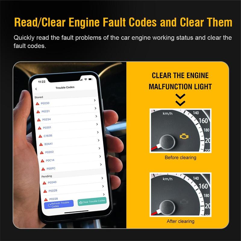 V020 Bluetooth 4.0 2 Car Fault Diagnostic Tool Code Reader For Ios Android Pc Ii Scanner Read&Clear The Fault Codes