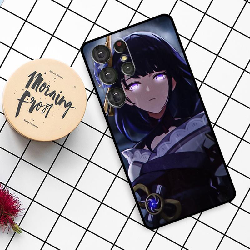 Genshin Impact Raiden Shogun Case For Samsung Galaxy S25 Ultra S23 S22 S21 S20 S24 Ultra S9 S10 Plus S25 FE Phone Cover