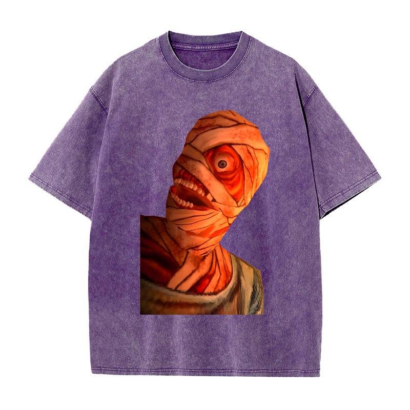 Mouthwashing Graphic Tshirt Retro Hip Hop Fashion T-shirt Men Women Short Sleeve Clothes Cotton Oversized T Shirt Washed Tees
