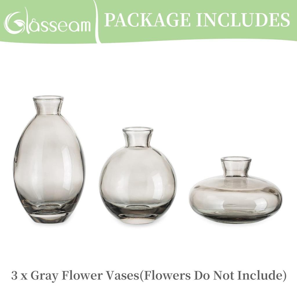 High-End Retro Glass Vase Set: Floor-Standing Transparent Ornaments In Soft Ins Style