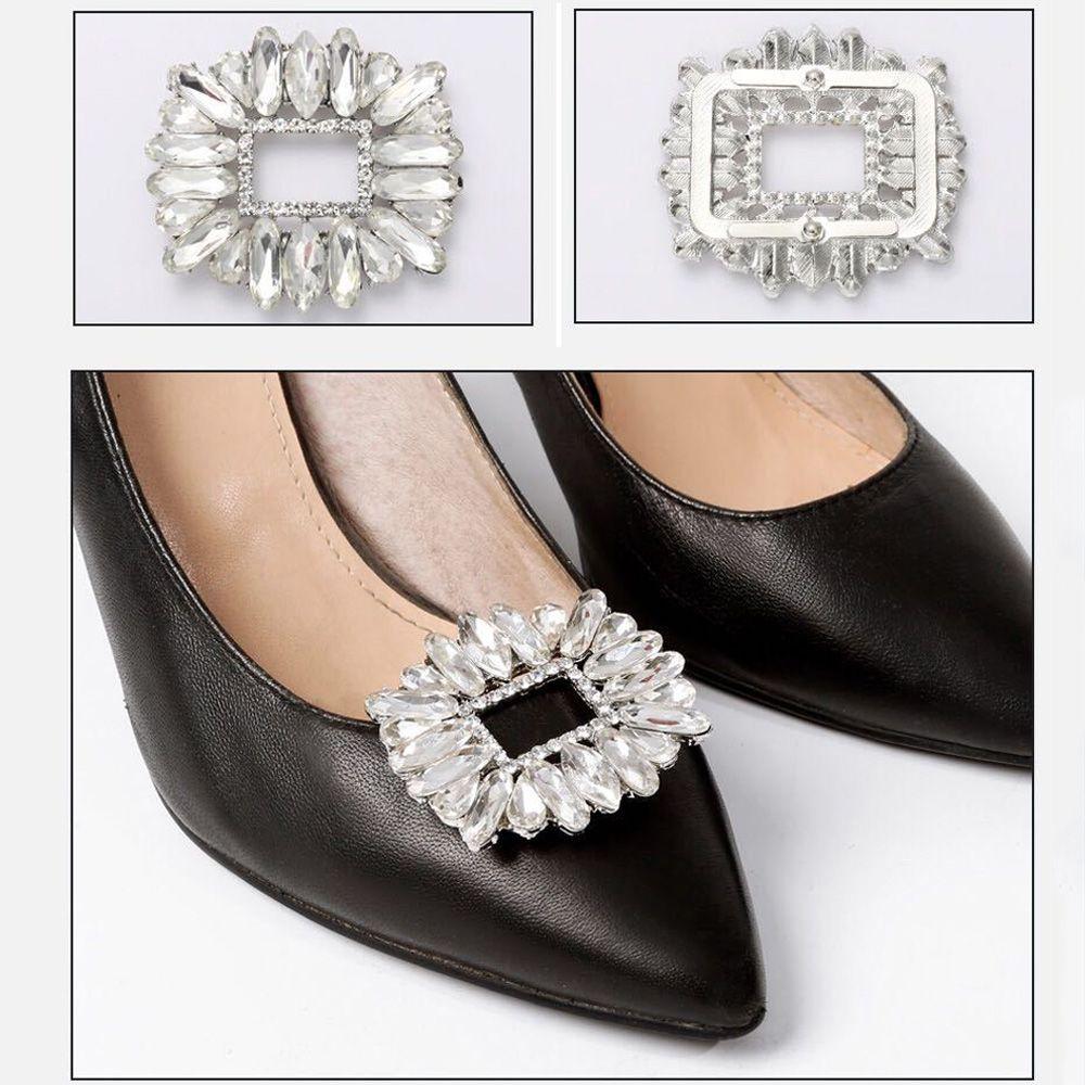 1PC Women Bride Wedding Shoe Decorations Clip  Clamp Shiny Clips Charm Buckle