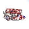 Punk Belt, American Flying Eagle Star Stripe with Rhinestone Sequins Rock Fashion Belt, Men and Women