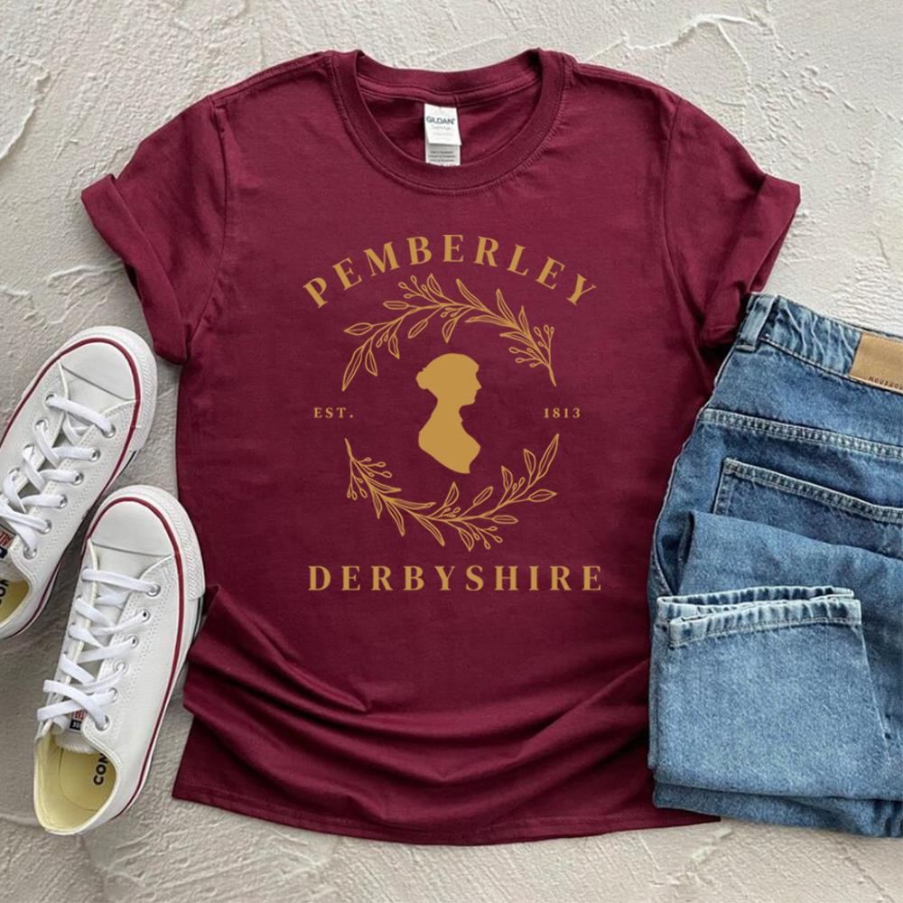 Pemberley T Shirt Jane Austen Shirt Jane Austen Gifts Bookish Tees Dark Academia Clothing Reading Tshirt Literature Harajuku Top S
