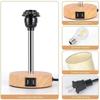 Tischlampe Schlafzimmer Nachttisch Einfache und kreative Touch-Dimmung Holzmaserung Farbe USB-Ladeanschluss Led Kleine Tischlampe