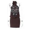 2026 European Style Sleeveless Halter Tie Backless Bodycon Dress