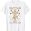 Leonardo Da Vinci Vitruvian Cat Lover Line Art Abstract T-Shirt