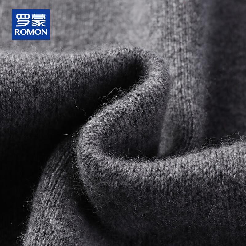 ROMON Men's 100% Cashmere Thickened Mock Neck Cardigan