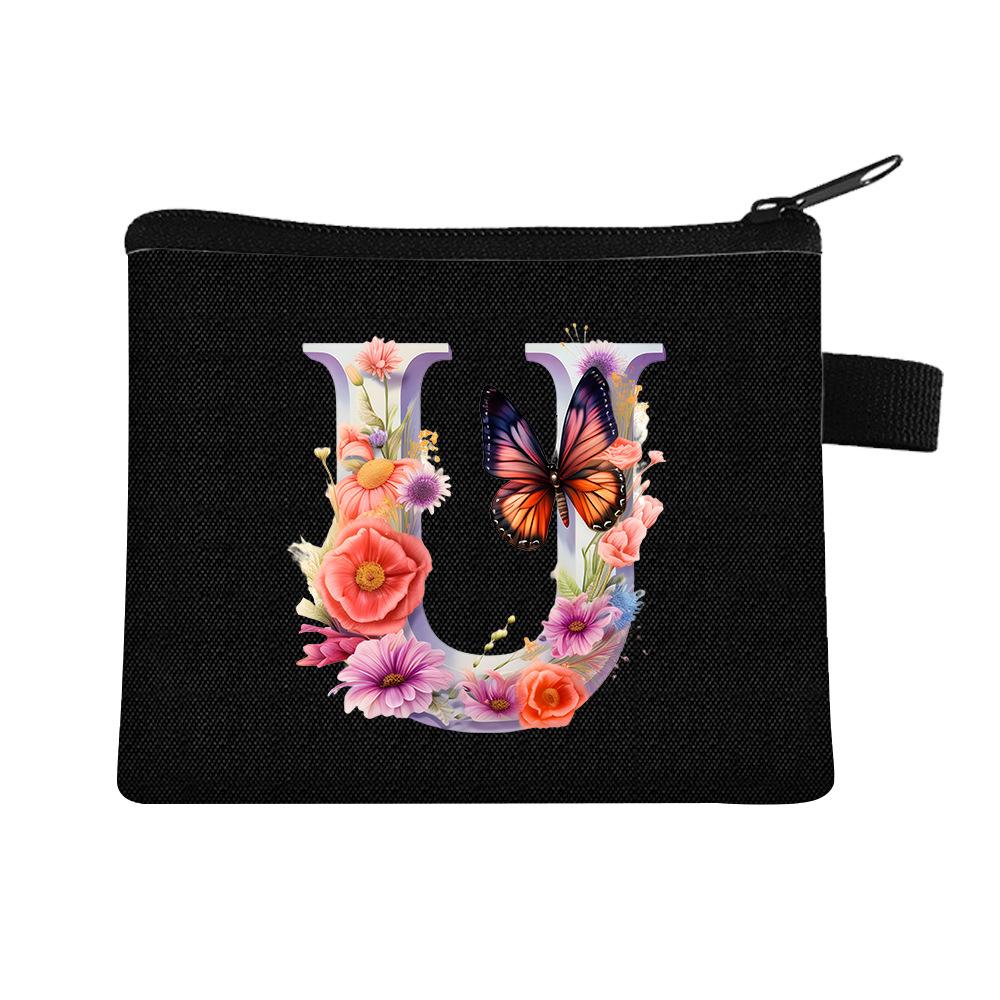 Letter Printed Children'S Change Bag Student Polyester Card Bag Simple Coin Storage Bag Portable Card Bag