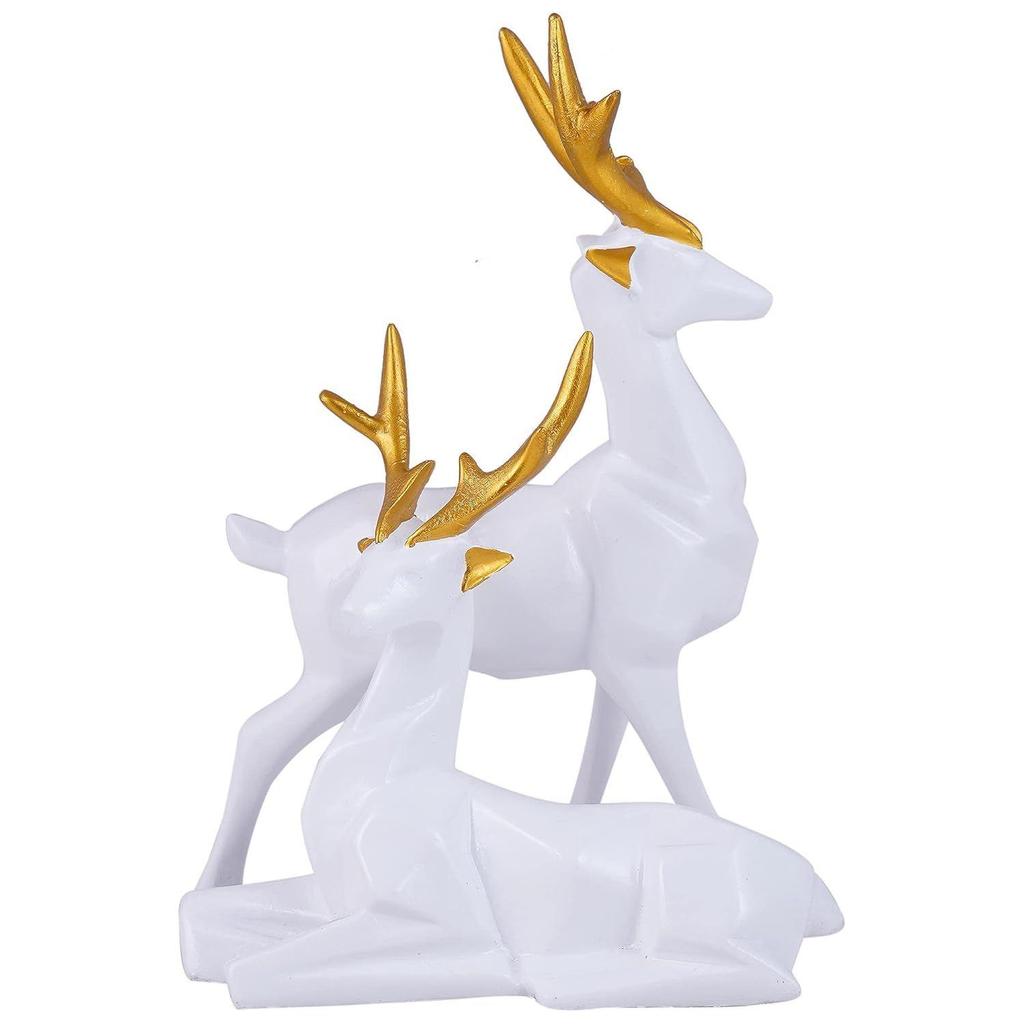Deer Home Decor Showpiece (White)