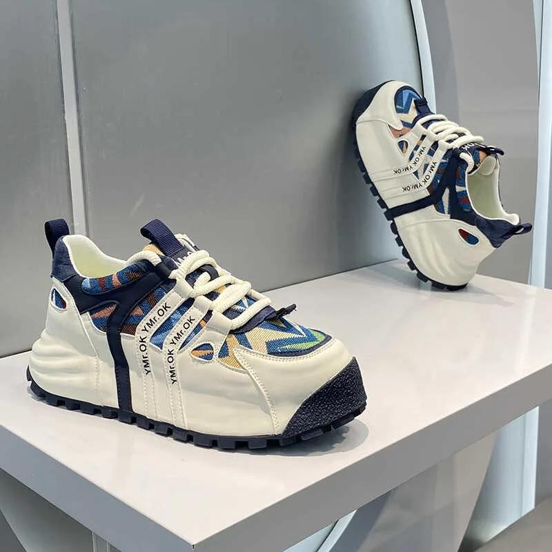Chunky Sneakers Men 2025 SpringAutumn New Luxury Height Increased Platform Shoes Comfort Patchwork Running Shoes Chaussure Homme