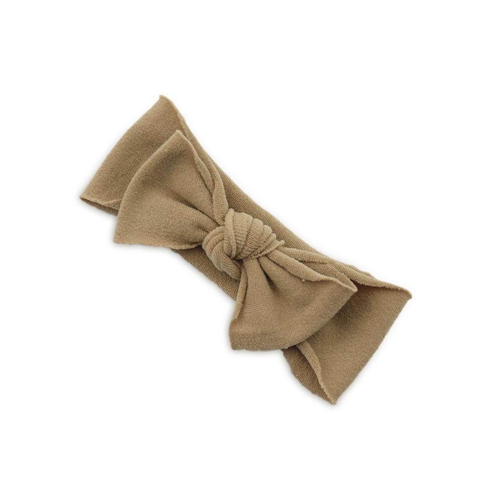 Çocuk Naylon Dikişsiz Fiyonklu Saç Bandı Elastik Saç Bandı Bebek Başlığı Bebek Saç Aksesuarları Düz Renk Düğümlü Saç Bandı