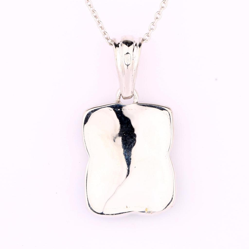 Natural Tanzanite Oval Pendant 925 Sterling Silver Rhodium Plated Handmade Fine Jewelry Gift for Her