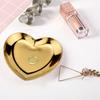 Jewelry Tray Polished Mirror Surface Stainless Steel Heart Shape Ring Necklace Earrings Display Dish Household Supplies