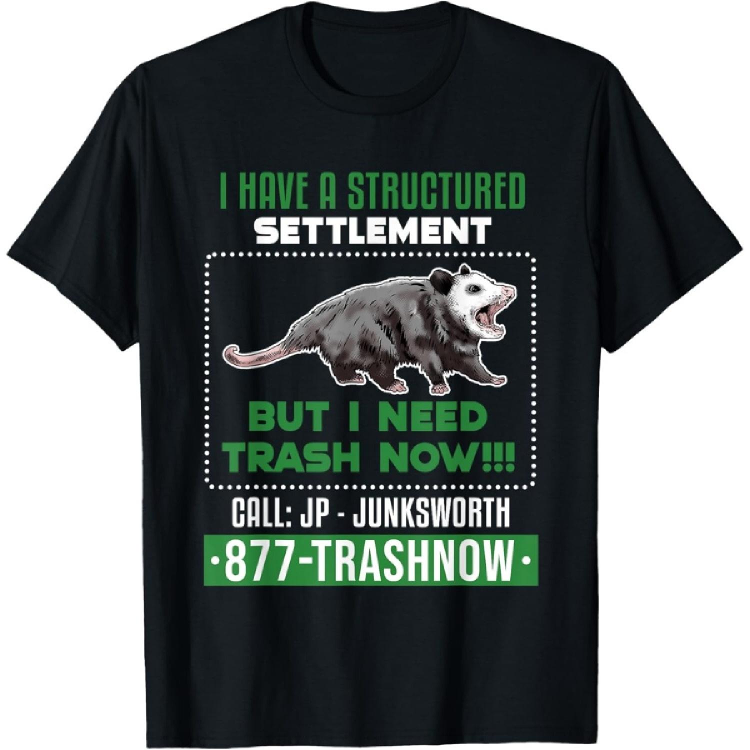 I Need Trash Now Opossum Animal Scream Possum Humor T-Shirt S