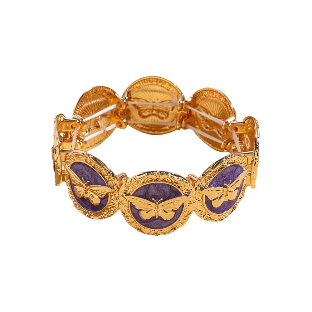 Imitation Pearl Wide Metal Bangles Luxury Jewelry Geometry Hand Ring Retro Drip Oil Bracelet Party