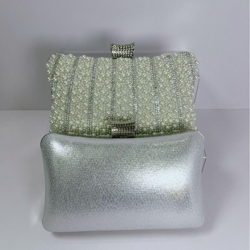 Dinner bag, diamond-encrusted small bag, handmade pearl bag, bridesmaid dress bag, mother women's bag, banquet handbag.