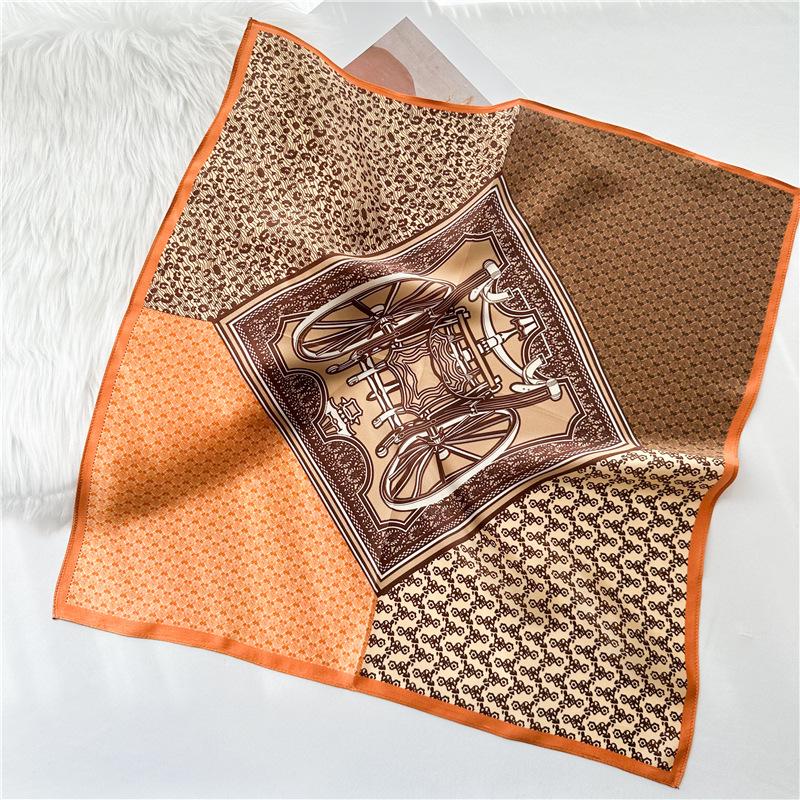 

53*53 см квадратный шелковый шарф женский модный принт маленький шейный платок офисный женский пояс для волос носовой платок женский платок шарф 53*53cm