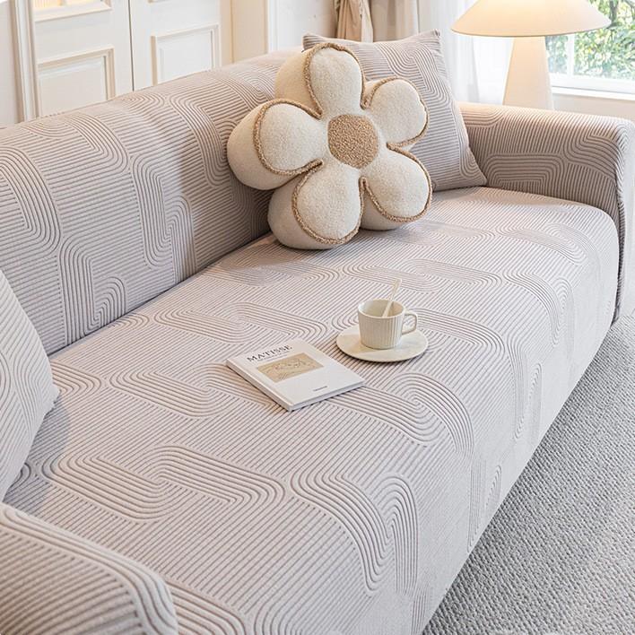 Sofa Cover Full Stretch Universal Elegant All Season Cat Scratch Resistant Soft Fabric Protective Slipcover