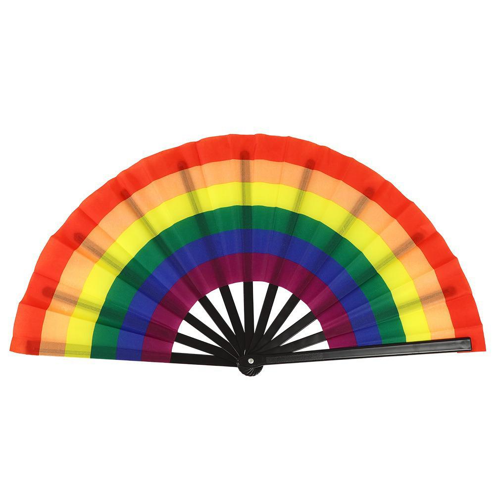 Leque dobrável de 7 polegadas de cor sólida - Acessório de performance de dança e para refrescar