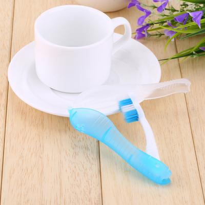 Light Blue Portable Compact Fold Foldable Folding Toothbrush Travel Camping Hiking Outdoor Easy