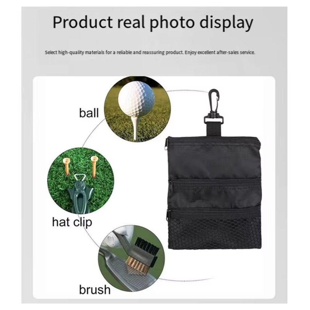 Portable Golf Storage Bag Three Layer Golf Pouch Accessories Carrier Golf Ball Bag Traveling