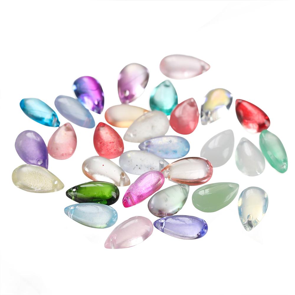 10pcs 8*14mm Water Drop Shaped Glass Pendants Czech Loose Spacer Beads For DIY Crafts Necklace Bracelet Charm Jewelry Making