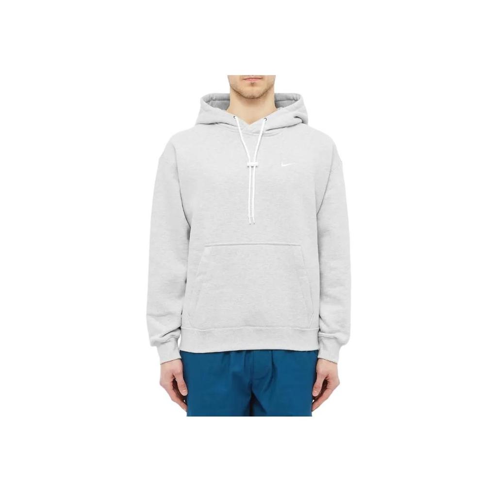 Nike Fleece Drawstring Pullover Hoodie Men Tops Grey CD6393-050