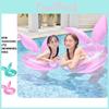 Cross-border Stock Xiaolu Glitter Rabbit Ear Inflatable Swim Ring For Children Thickened Pvc Water Play Ring Pure Color Design