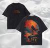 Retro fantasy novel character washed shirt, book fan-style men's T-shirt Couple street style shirt vintage t shirt