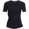 Women's Pleated Hem Round Neck Short Sleeve T-Shirt