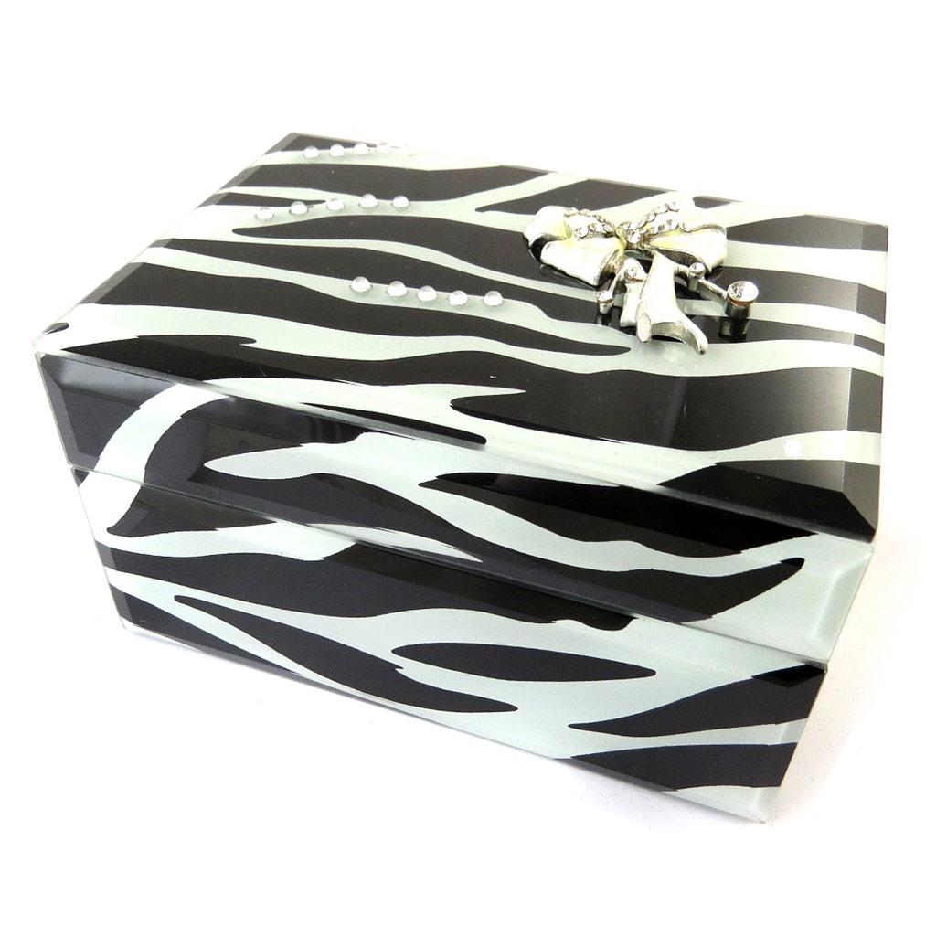 Les Trésors De Lily [N5299] - Zebra 'Belle De Soie' Jewelry Box - 16. 2x11. 5x8. 7cm