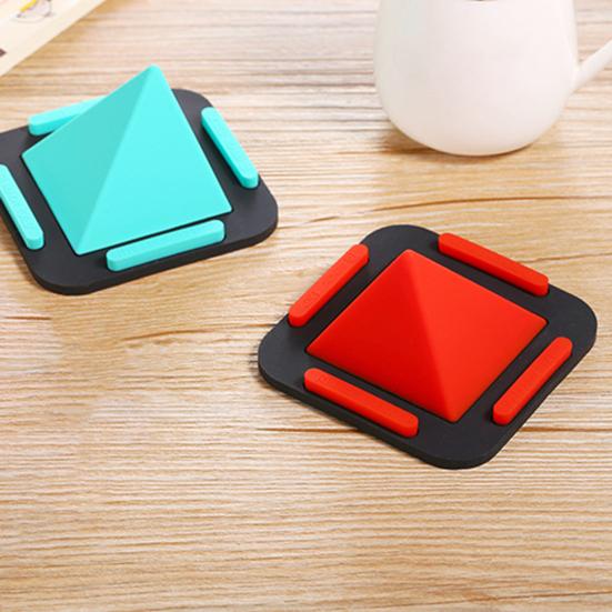 Phone Holder Pyramid Silicone Adjustable Viewing Shape Non-Slip Angles Smartphone Desk Stand