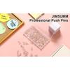 150 Pcs Push P, Standard & Transparent Plastic Head Steel Point Thumb Tacks for Wall, Office & Craft Organization (Gold)
