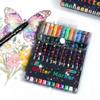 96/72/48/24 Colors Dual-Tip Glitter Marker Set -Fine-Point Watercolor Pens with Vibrant Colors, Greeting Cards, Mugs, Wooden DIY