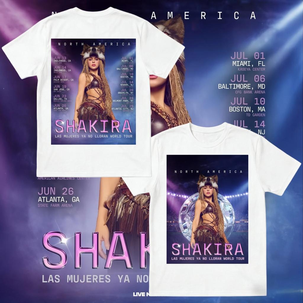 Merchandise Shakira 2026 World Tour T-shirt Pop Unisex Girocollo Cotone Manica Corta Y2k Hip Hop Oversize Donna per Fan