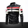 Men's Color Matching Leather Jacket Fashion Locomotive Clothing Men's Tooling Top New Spring and Autumn Leather Jacket