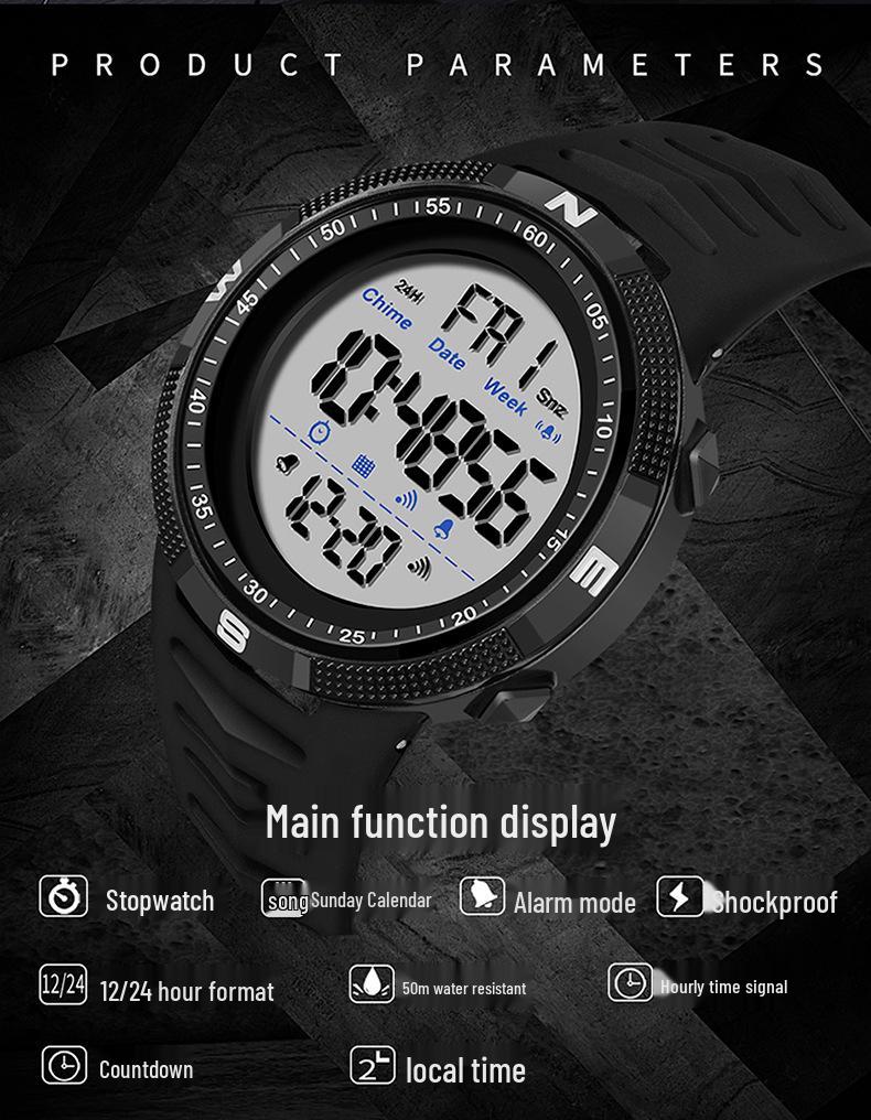 Sanda Luminous Waterproof Sport Wristwatch - Fashionable, Simple, Versatile, and Perfect for Students.