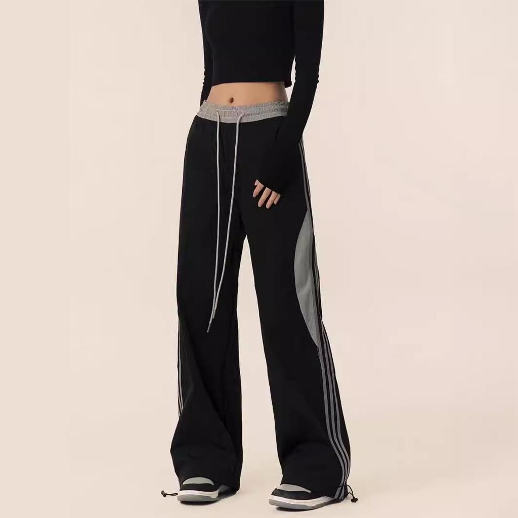 Dammode Snabbtorkande Byxor med Vida Ben: Lätta, lediga sportkläder för vår och sommar