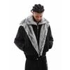 51 Hip-Hop Trendy Brand Hip-Hop Design Double-Collar Mountain Carving Cotton Jacket Men's American Vibe Thickened Cotton Coat