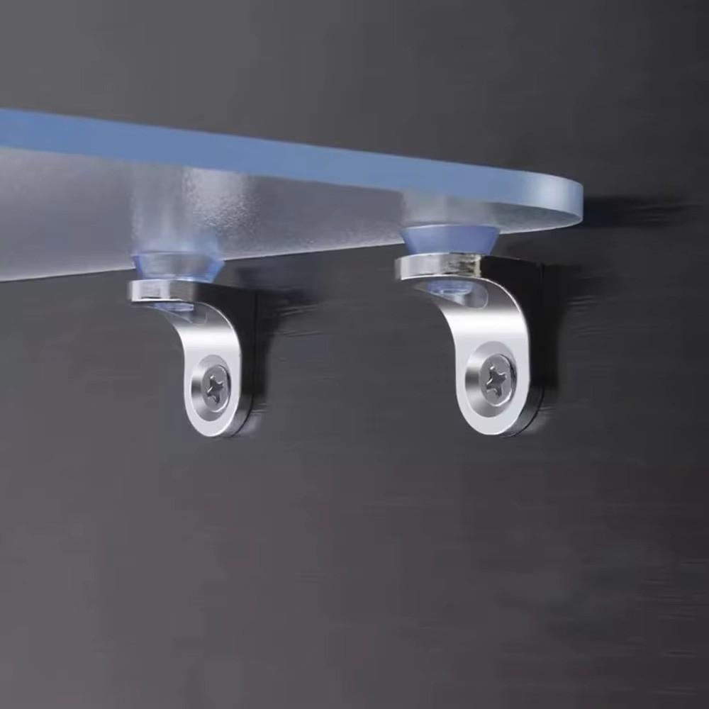 Rounded Corner Shelf Brackets Zinc Alloy Cabinet Shelf Supports  For Furniture Glass Shelves
