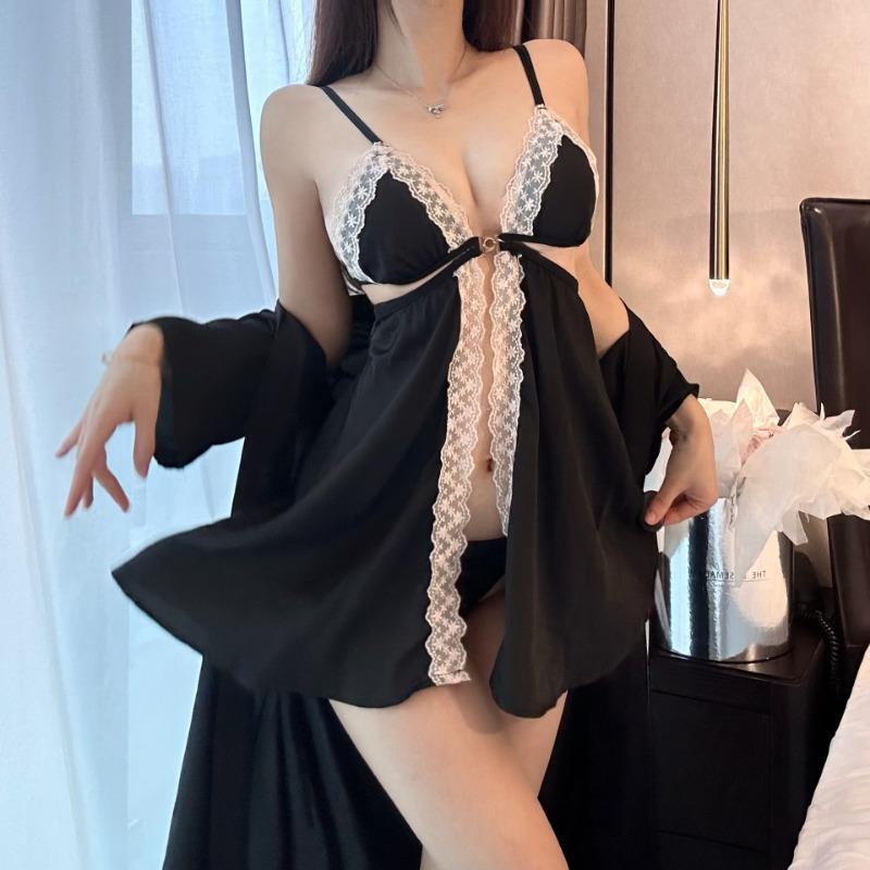 Sexy lingerie sexy lace female seduction loungewear suspender split fork pure desire