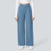 Fashion Women's Casual Solid Color Pocket Loose Slim Straight Suit Pants