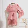 Imitation cashmere scarf women's autumn and winter mink hair men's scarf light luxury high-end sense solid color scarf Korean atmosphere sense