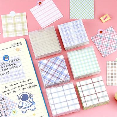 200Pcs Memo Pads Checkered No Stickiness Multiple Colour Reusable Message Pads School Supplies
