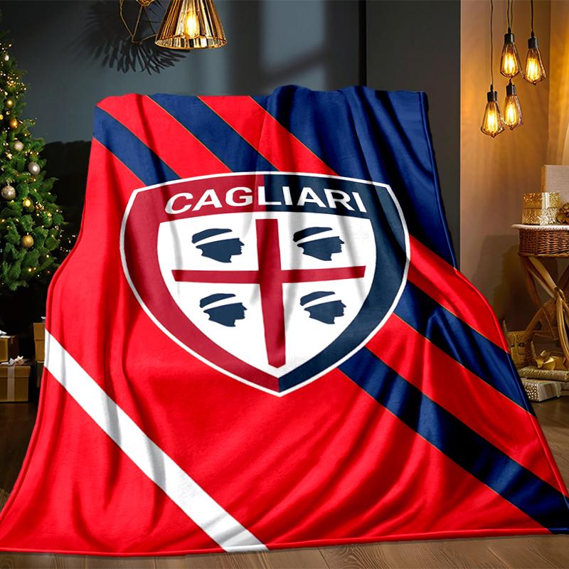 Fußball Cagliari Design Decke Leicht Ideal Bettdecke Perfekt für Reisen, Camping, Wohnzimmer, Büros, Sofas, Fan Weihnachtsgeschenk