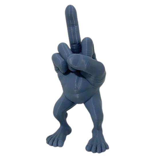 Middle Finger Figure with Legs Middle Finger Statue 3D Printed Sculpture Joke Trophy Home