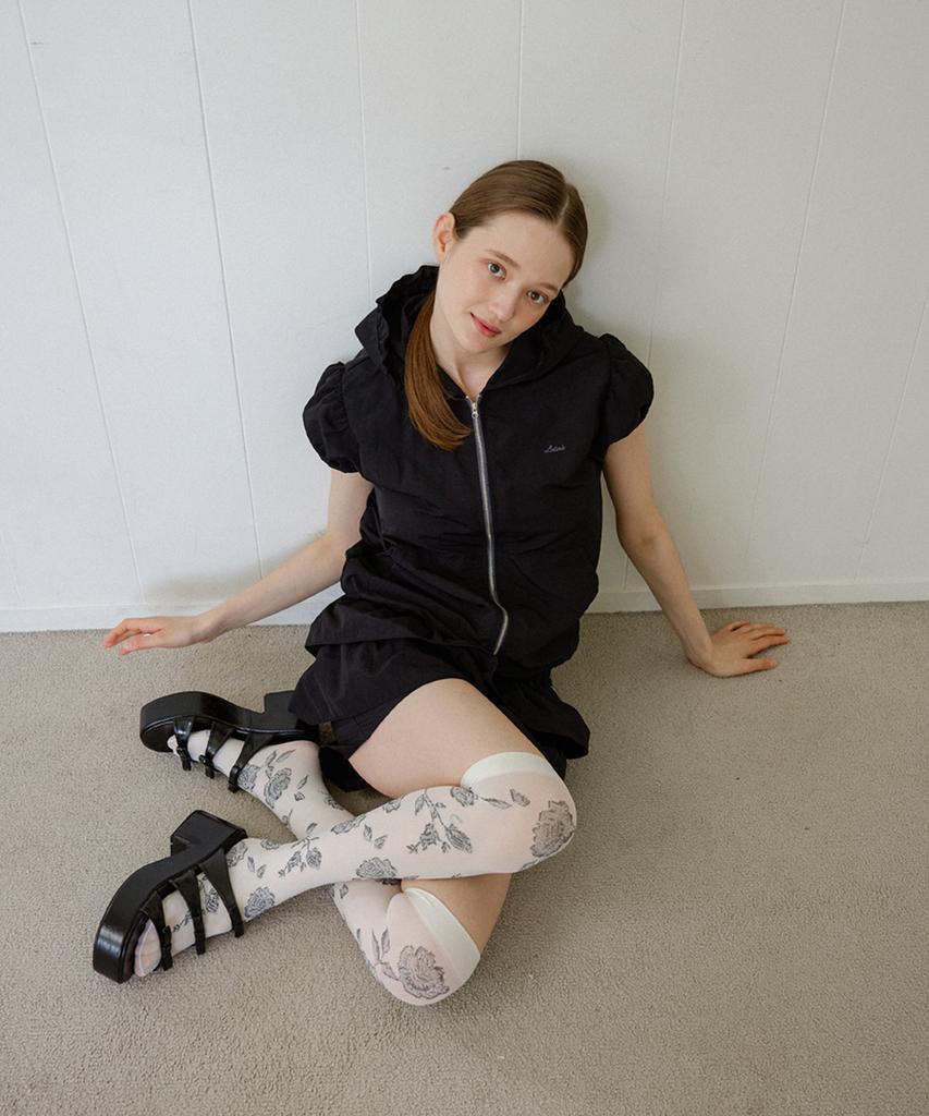 Leteoli Nylon Frill Pants_Black