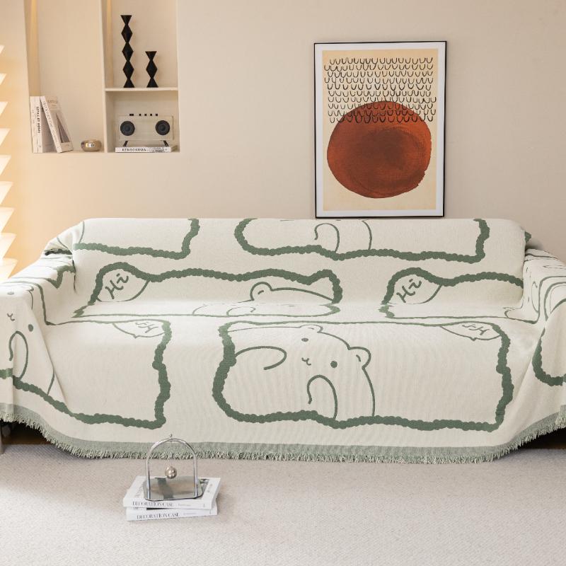 1pc Sofa Cover, Universal Sofa Slipcover For All Seasons, Non-slip Sofa Cover Blanket, Sofa Cushion Protective Cover, Suitable F