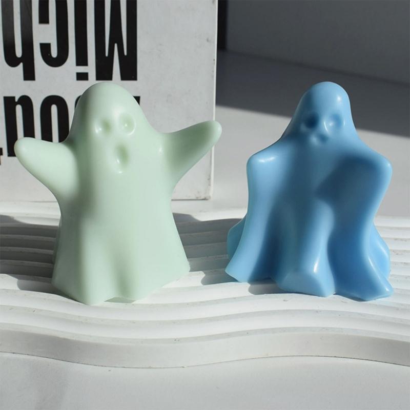 Halloween Soap Molds Candle Moulds Ghost Shaped Silicone Crafts Mould Silicone Material Gift for DIY Hand-Making Lover