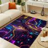Vibrant Gradient Circuit Board Design Puzzle Pattern Office Chair Mat,Decorative Polyester Carpet for Home and Office,Holiday Gift Idea,High